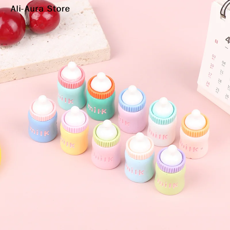 2Pcs Baby Dolls Feeding Bottle Magic Dummy Pacifiers Milk Bottle For Doll House Feeding DIY Accessories