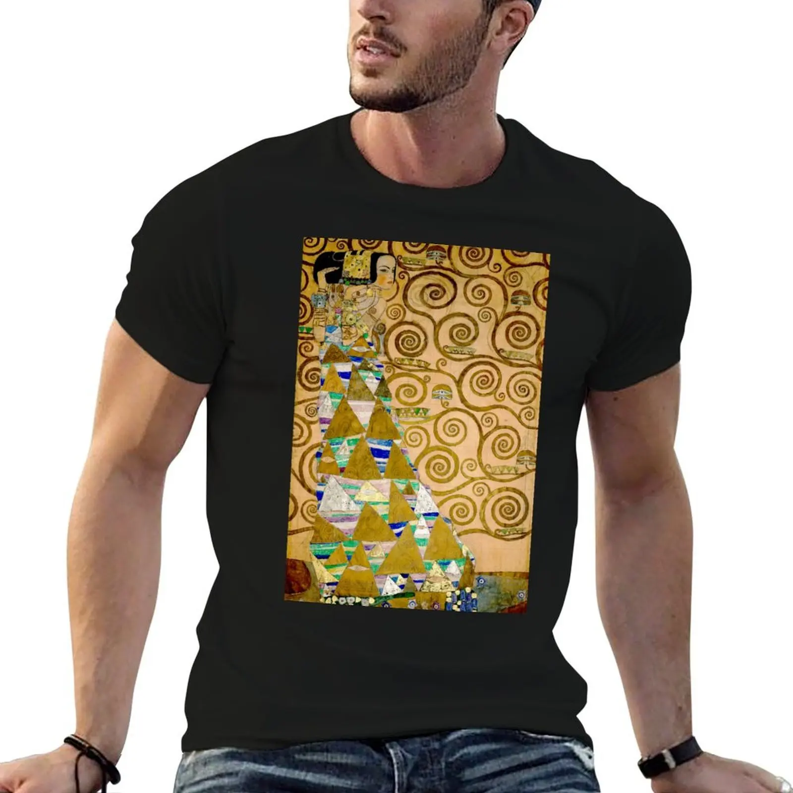 

The Tree of Life Detail (Rose-gold) 'Expectation' by Gustav Klimt T-Shirt printed t shirts for man t shirt man casual T-Shirt