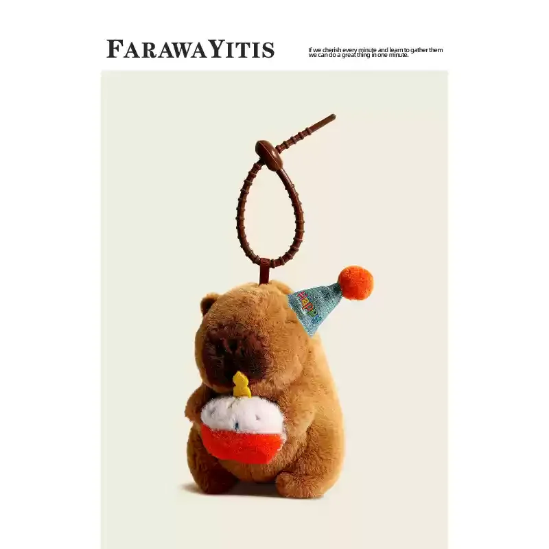 ผึ้งน่ารัก Capybara Plush จําลอง Capibara อะนิเมะ Fluffty ของเล่นน่ารักแหวนตุ๊กตาตุ๊กตาสัตว์ตุ๊กตา Plush คริสต์มาสของขวัญ
