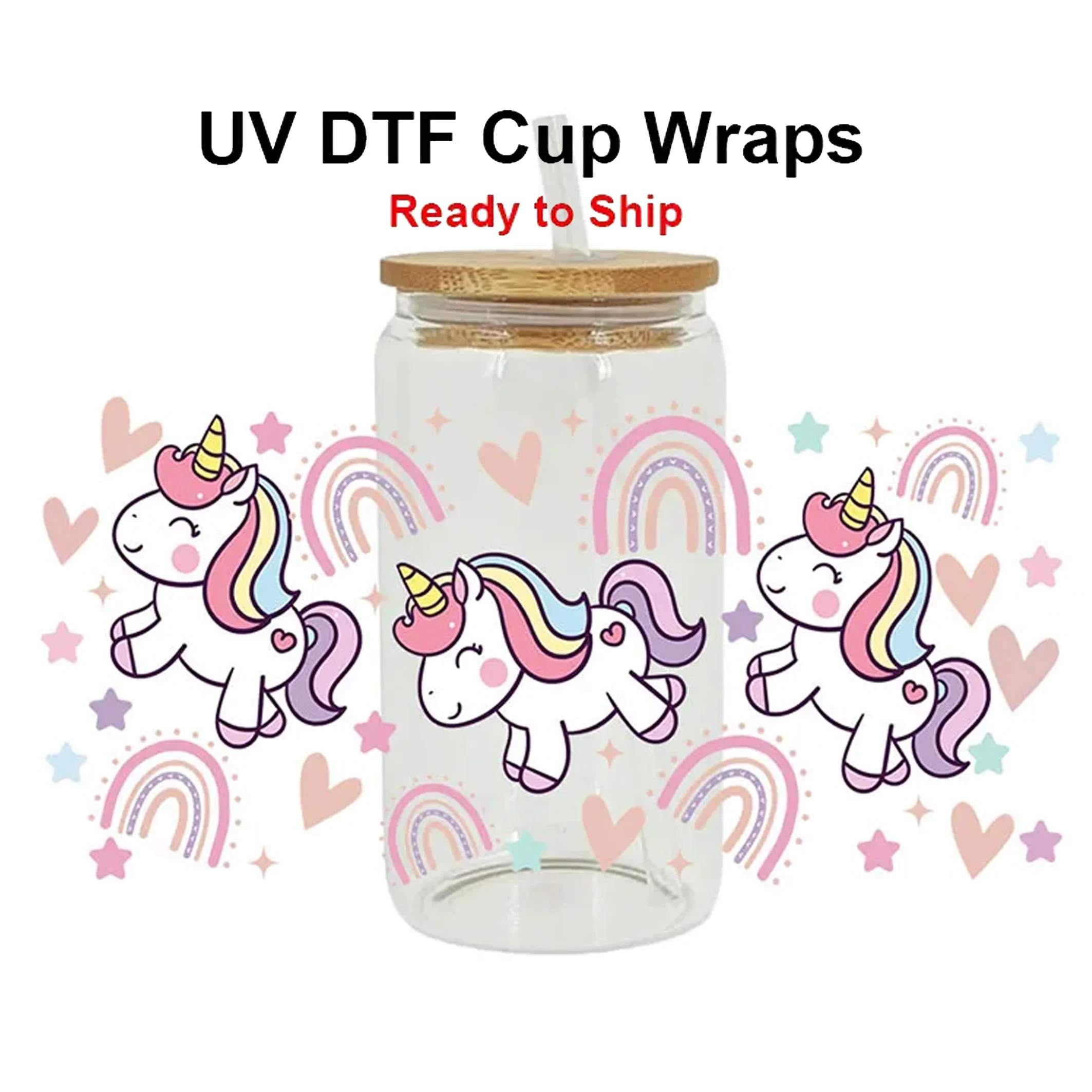 

Custom Printed 3D UV Dtf Transfer Cup Wraps For 16oz Libbey Glass Beer Cans 24oz Cold Cup Wraps Wholesale