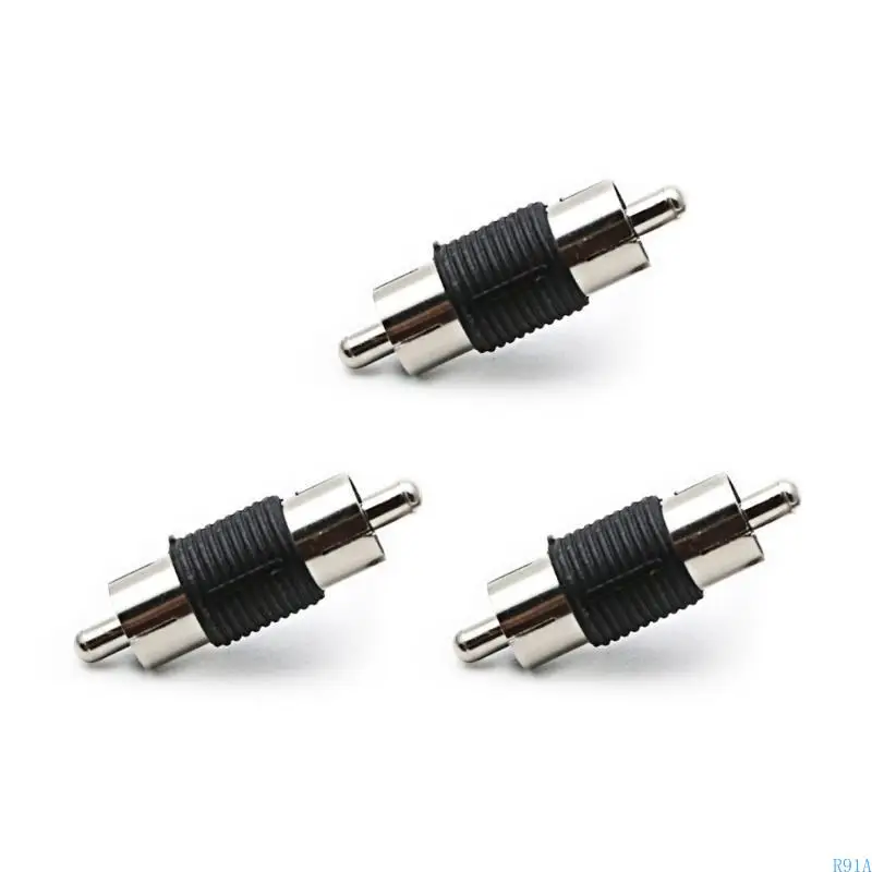 R91A 3Pack Video Male to Male Coupler Connectors for Convenient Video Cable Extension and Interferences Reductions for TVs