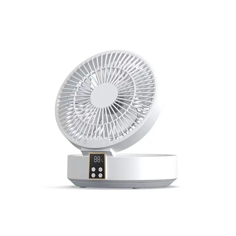 Ventilador elétrico dobrável com controle remoto, portátil, suspenso na parede, recarregável, USB, luz noturna, refrigerador de ar, doméstico