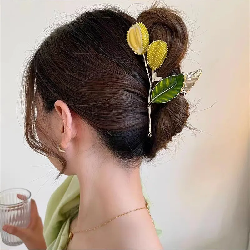 New Sweet Flower Durian Hair Claw Clip Ponytail Grab Hair Clips Shark Clip Woman Hairpins For Girl Hair Accessories Headdress