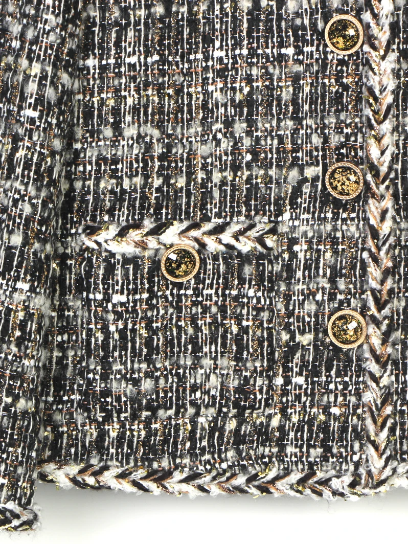 سترة أنثوية أنيقة وخفيفة فاخرة ومزودة بملمس تويد معطر موضة جديدة ومزاج اجتماعي عالي الجودة مقاس صغير