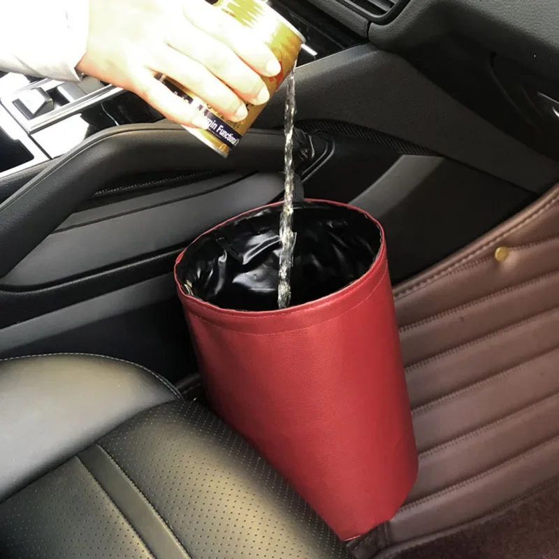 Car Storage Busket Interior Rubbish Container for Waste Organizer Holder Waterproof Garbage Can Trash Bin Folding Auto Accessori