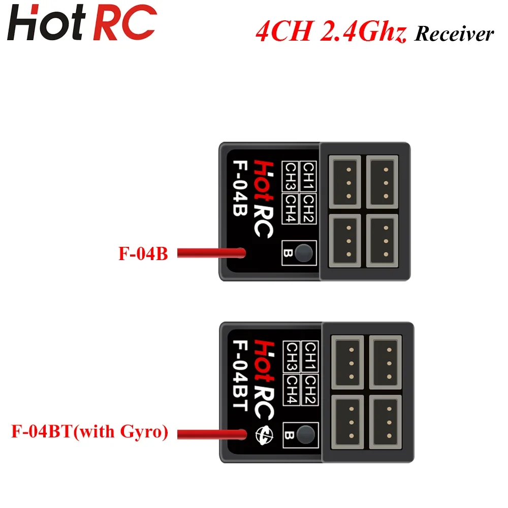 

HOTRC 2.4Ghz 4CH 4 Channel F-04B F-04BT PWM Mini Receiver with Gyro for Transmitter Remote Control Car Boat Tank Model Toy