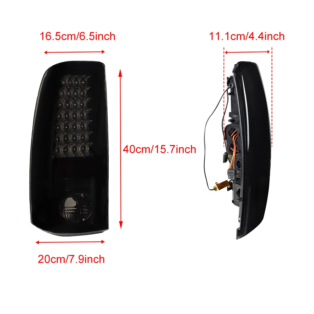 مجموعة مصابيح خلفية للفرامل الخلفية LED لسيارة تشيفي سيلفرادو 1500/2500 HD 1999-2002 3500 جي إم سي سييرا 1999-2003 #2