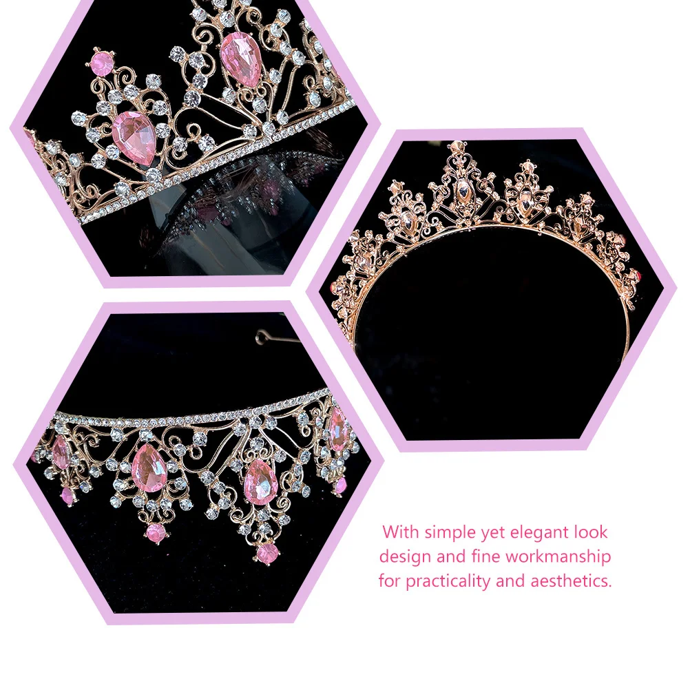 

Elegant Crystal Crown Rhinestone Tiara Bridal Wedding Hair Accessory Shiny Party Headdress for Women Prom Banquet Event