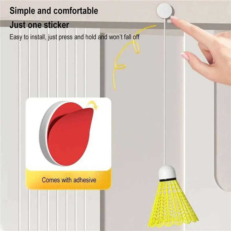 Dispositivo De Treinamento Para Badminton Single Player, Linha De Rebound Automático, Rotação De Ventosa