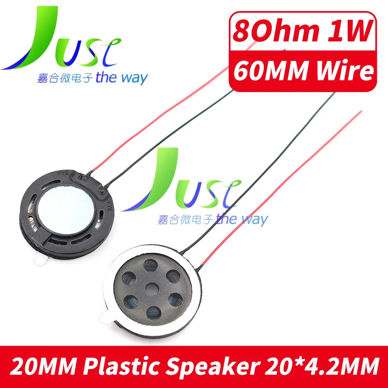 5Pcs 20MM Circular Plastic Internal Magnetic Horn With Line 20*4.2MM 8R 1W Speake Double-sided Adhesive For Medical Applications