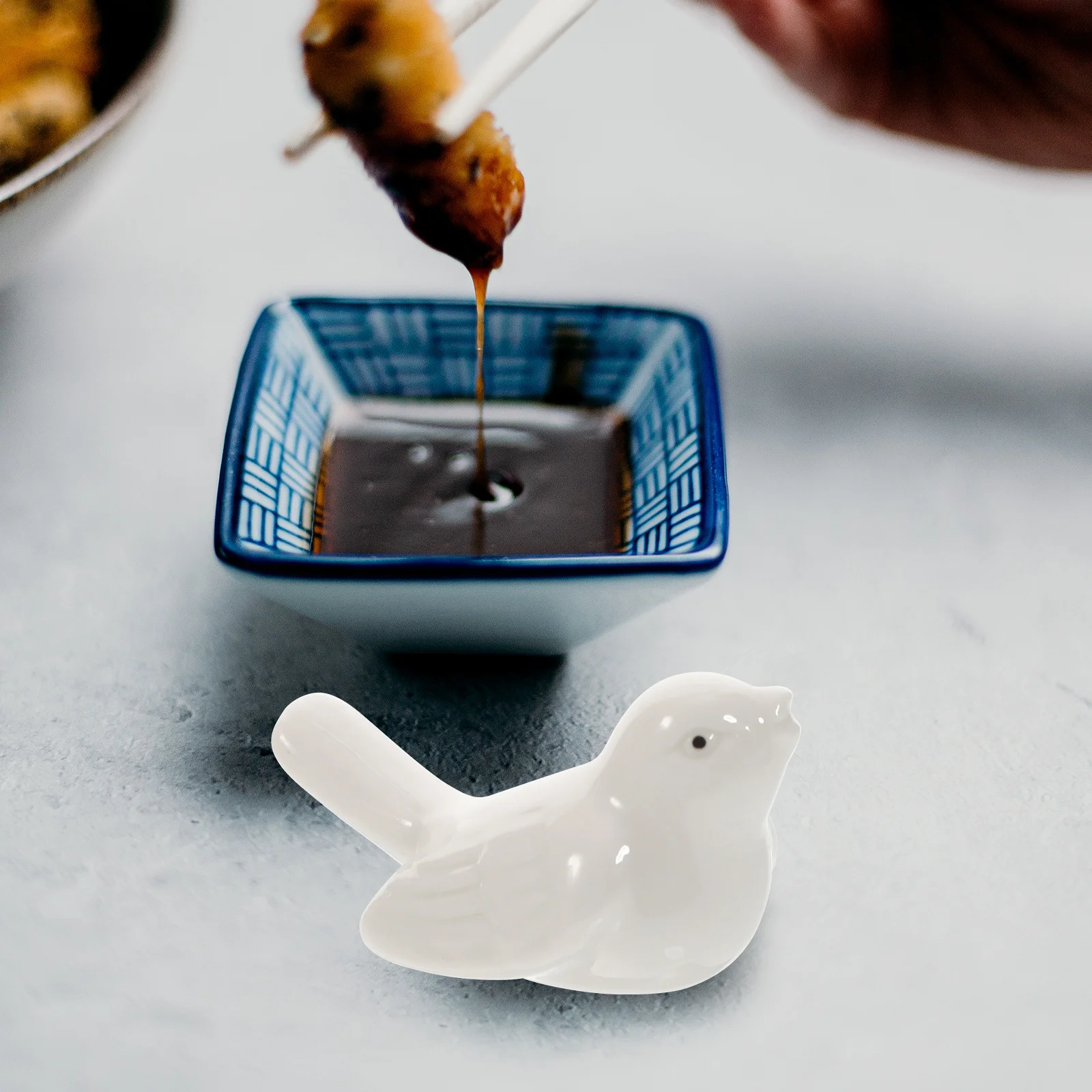 

6Pcs Elegant Bird Shape Ceramic Chopstick Rests with Spoon Holder Function Dining Table Decor Kitchen Cutlery Support Rack