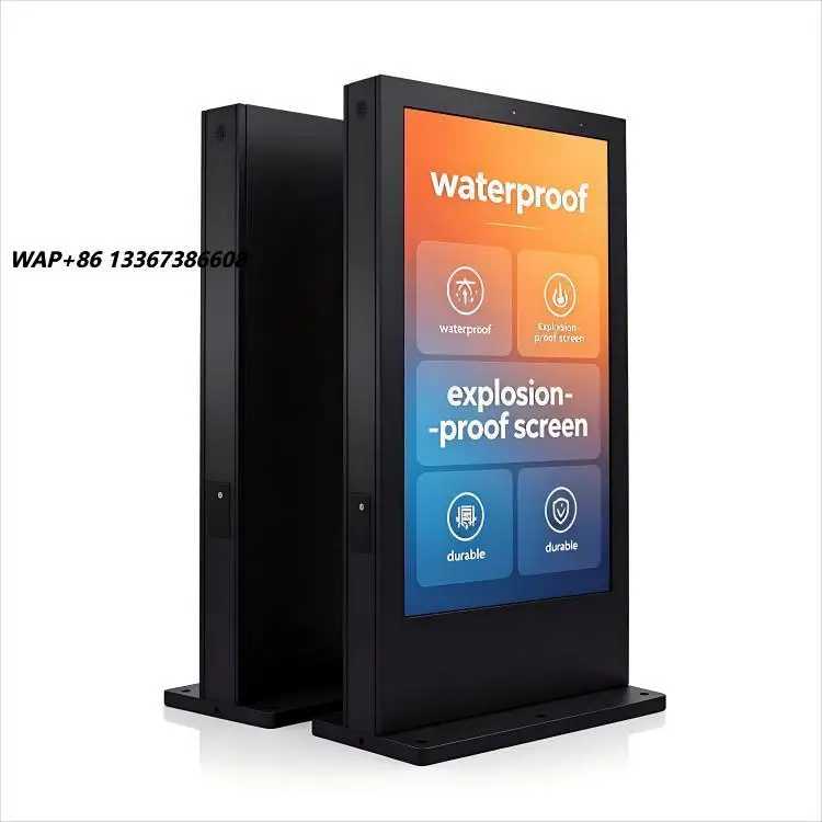 Sinmar Large 55 65 75 Inch Outdoor LCD Advertising Screen Toteme Publicidade Floor Standing Totem Led Display Kiosk