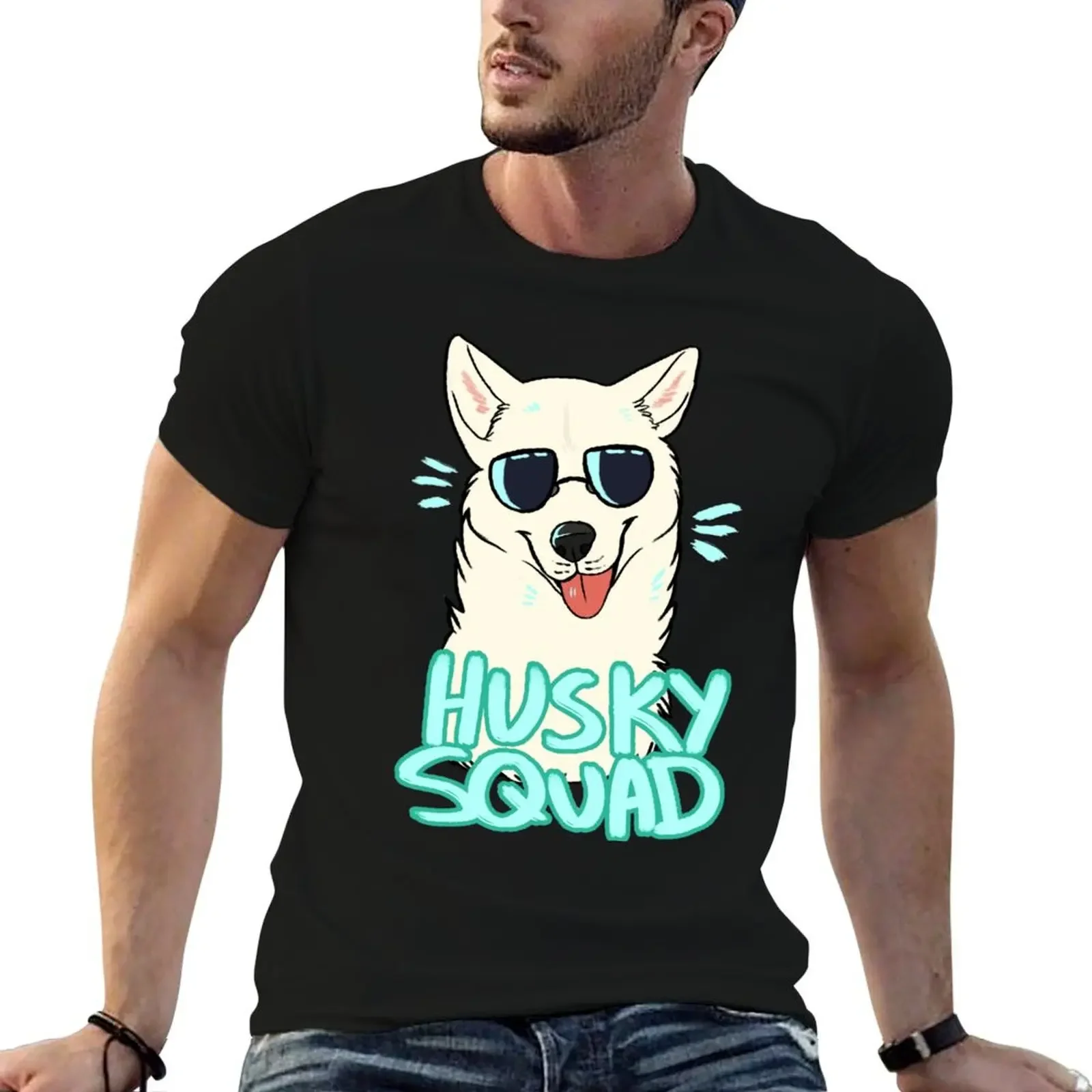 

HUSKY SQUAD (white) T-Shirt Louboutins luxury clothing labubu summer 2025 t shirts for men pack