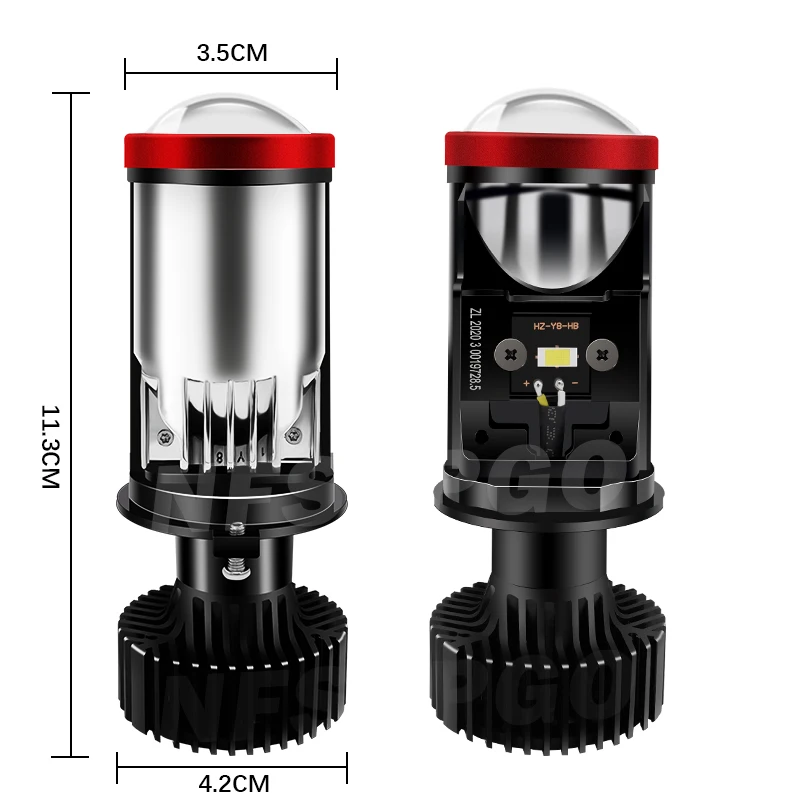 H4 جهاز عرض (بروجكتور) ليد عدسة صغيرة السيارات H4 LED المصباح Y6D Y7D Y8 لمبات عدة تحويل مرحبا/منخفضة 120 واط توربو مروحة سيارة مصباح دراجة نارية #1