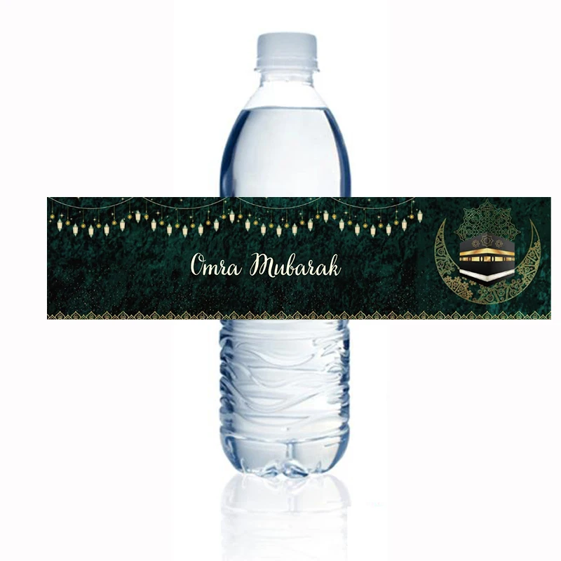 Omra Mubarak Flaschenetikett, traditionelles Musselin, Eid Mubarak, Flaschenverpackung, Umrah, Partyzubehör – Detail 11