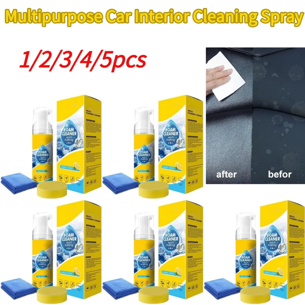 4 in 1 Multi-Enzyme Foam Cleaner All Purpose for Car Interior Leather Plastic Fabric Deep Cleaning Spray Kitchen Cleaning Foam