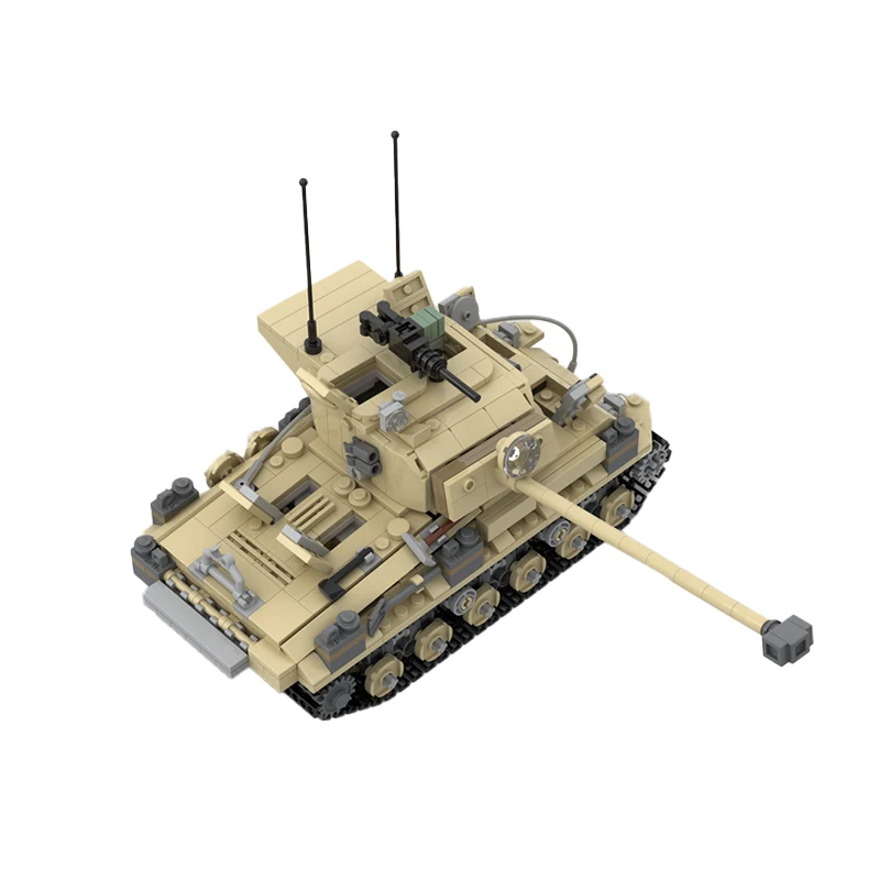 Bloques de construcción MOC serie militar M-51 tanque Super Sherman arma de potencia de fuego vehículo modelo ladrillos conjunto DIY rompecabezas juguetes regalos de navidad