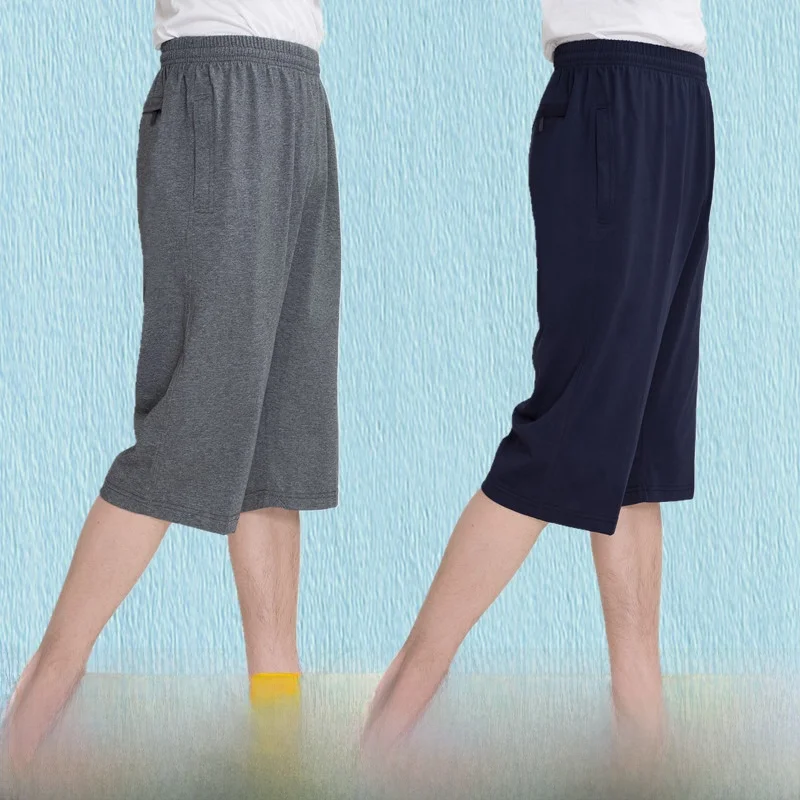 

Loose Fit Men's 7/8 Cotton Casual orts High Waist Comfortable Breathable Summer Outerwear Ideal for Middle-aged And ly