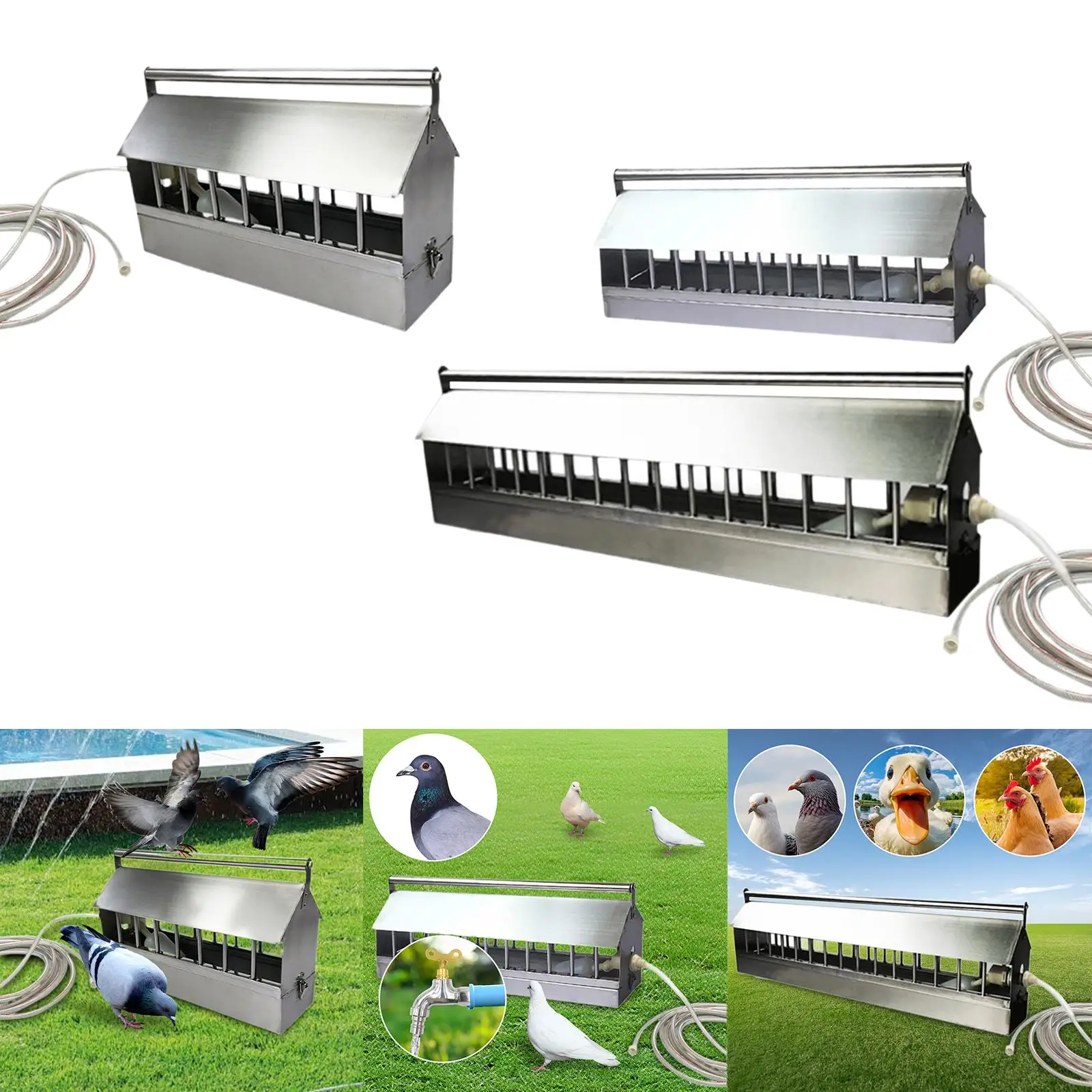 

Automatic Poultry Waterer Poultry Fountain with 2M Hose Chicken Drinker for Duck Guinea Fowl Spring Chicken Farm Accessories
