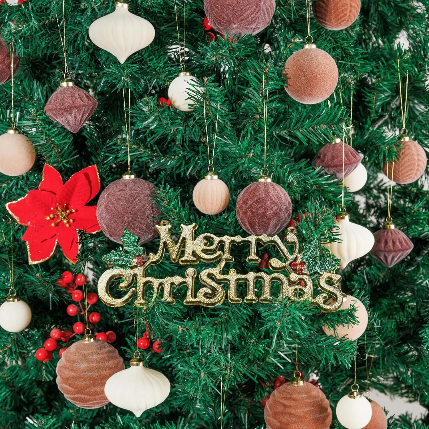 

﻿ 35 шт. флокированные рождественские украшения, бархатные елочные украшения с золотой лентой для рождественской елки, домашний свадебный праздничный декор
