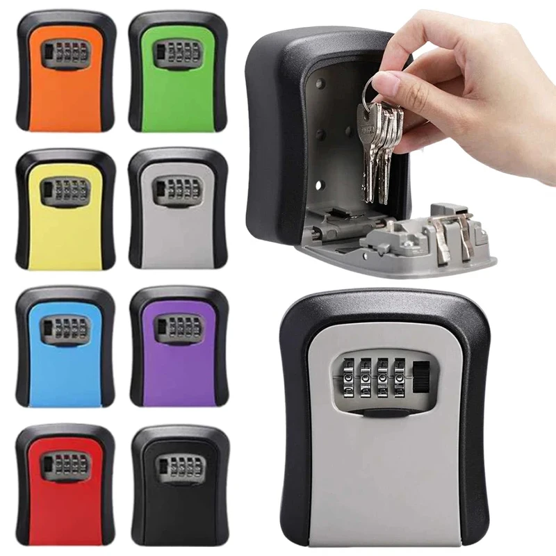 wall mounted key lock box digit senha codigo security lock nenhuma chave para casa escritorio seguro secret storage lock box organizador 01