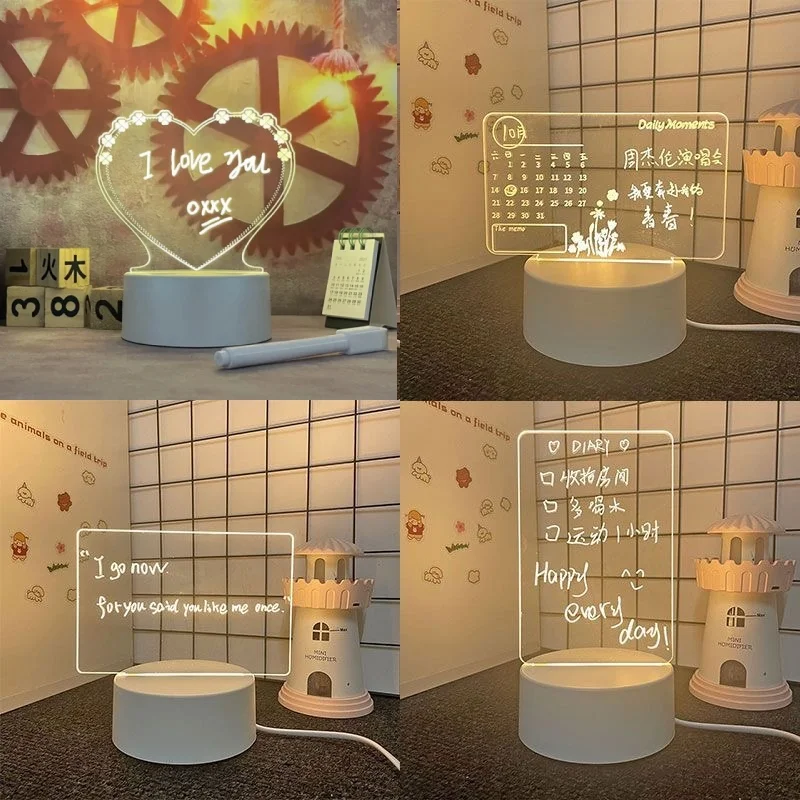 Creative Led Note Board Night Light USB Message Board With Pen Holiday Light Children Girlfriend Gift Decoration DIY Night Lamp