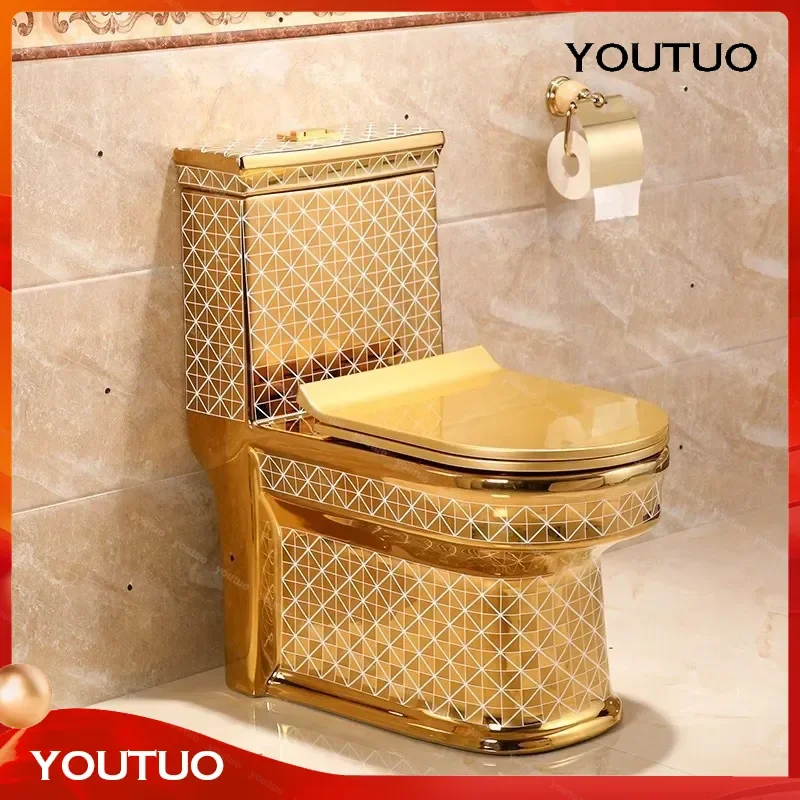 for Land export wooden frame foreign trade gold toilet electroplated ceramic super swirl joint high temperature Thailand
