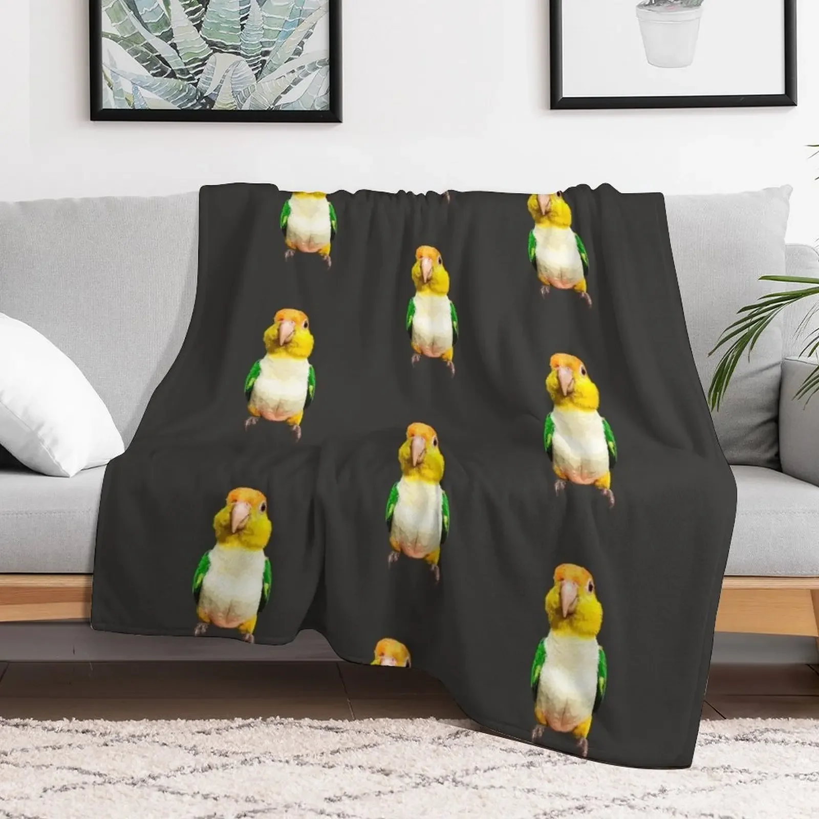 White Bellied Caique Parrot Throw Blanket Thin wednesday Soft Plush Plaid Blankets