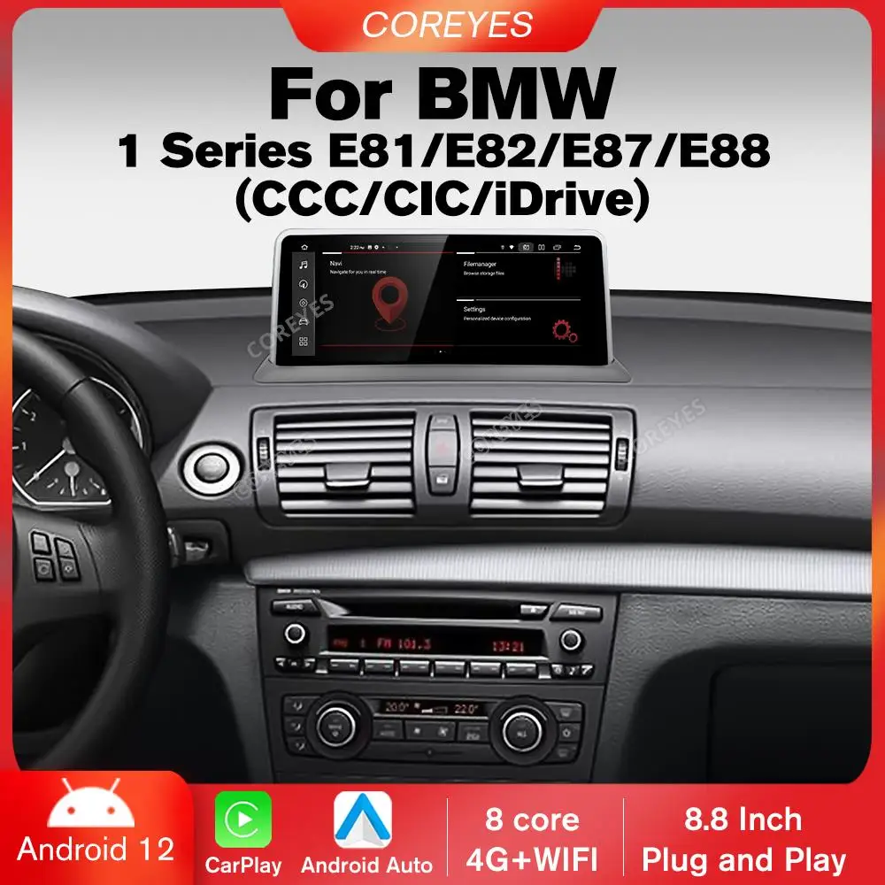 COREYES 10.25INCH 1920*720P Car Radio Multimedia Player CarPlay For BMW 1 Series E81 E82 E87 E88 2004-2011 GPS Navigation Stereo