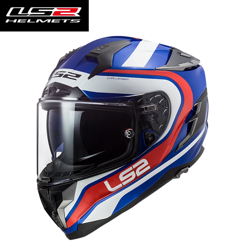 

100% Original LS2 FF327 Challenger Fiberglass Helmets Motorcycle Double Visors Full Face Helms with Helmet Bag and Pinlock