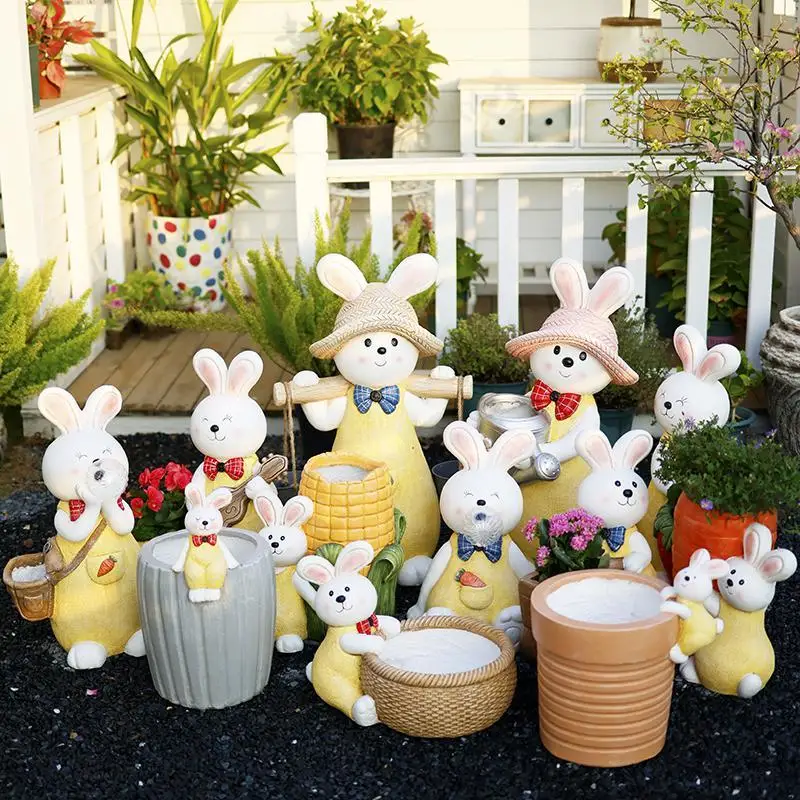 Rabbit flower pot kindergarten courtyard landscaping layout b&b house landscaping