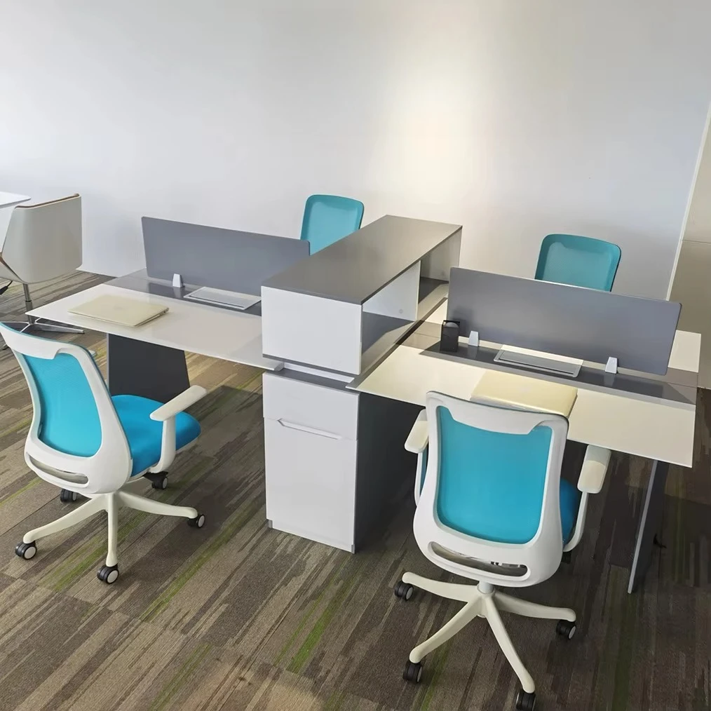 Modular with File Cabinet Feature Fashion Baking Paint Customized Modern Office Workstation Screen High Quality MDF