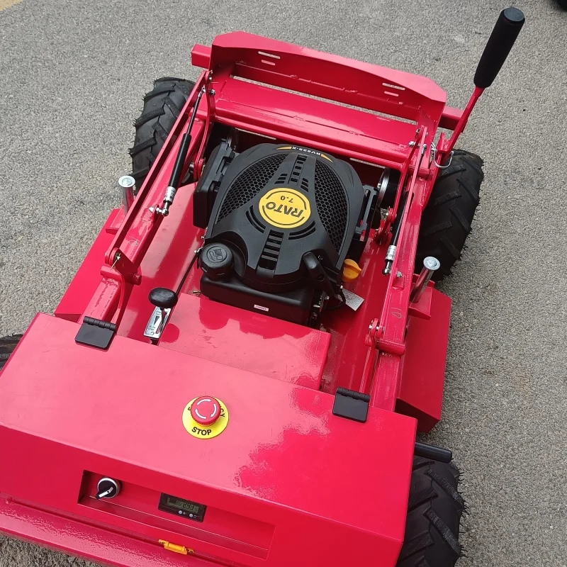 Robot pemotong rumput kendali jarak jauh taman mesin pemotong rumput kecil beroda jarak jauh yang disesuaikan