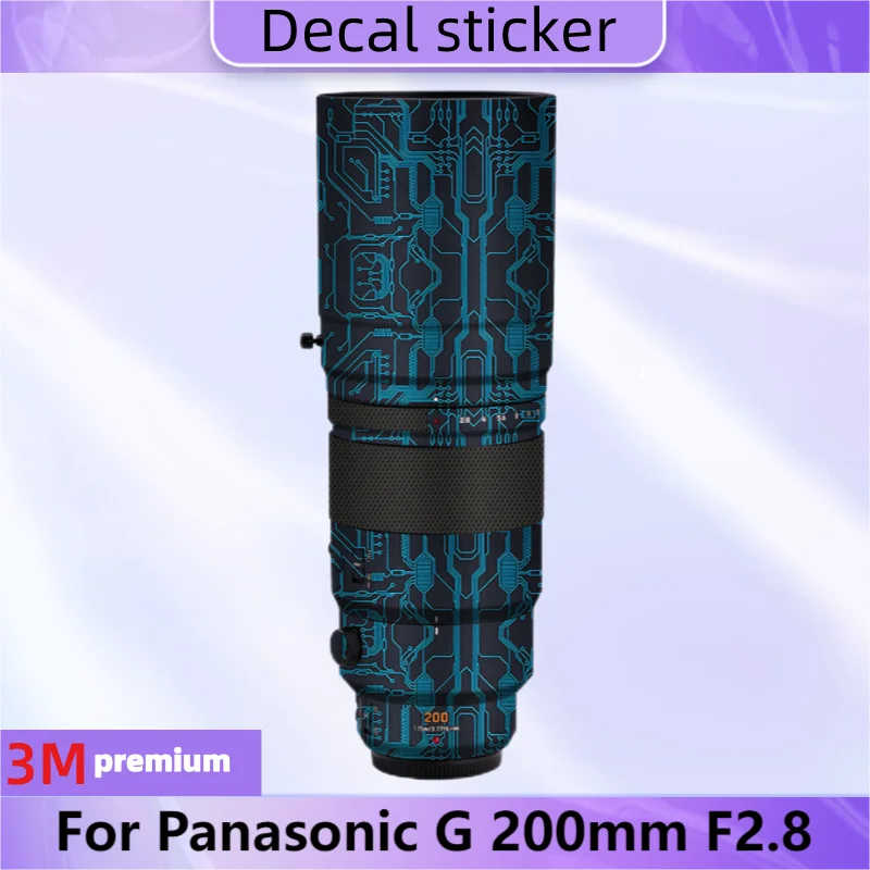 

Voor Panonic Lumix G 200Mm F2.8 Anti-Kras Camera Lens Sticker Jas Wrap Beschermende Film Body Protector Huidbedekking