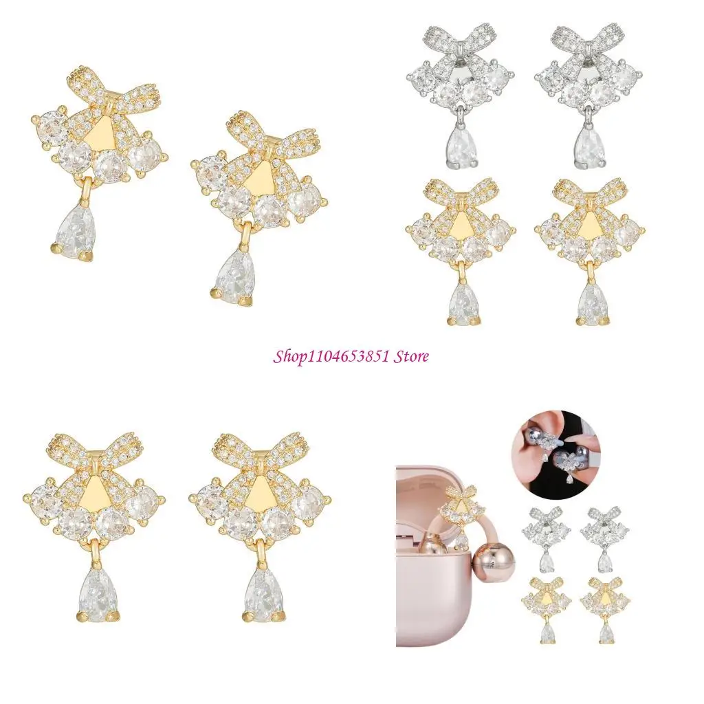 Glamorously Zirconia Stone Ornaments Ear Clip For FreeClip 1/2 Wireless Earbud Clip on Charm Secure Holding Decors