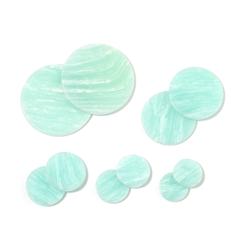 DC 5/10 PCS Cabochon Natural  Stones 12/14/16/22/30mm Green Cracked Imitation Turquoise Loose Spacers For JewelrI Making