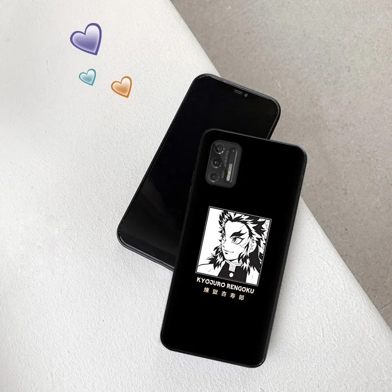 Soft Phone Cases For Moto G53 G73 G9 G50 G51 G60 G22 G32 G52 G72 Edge40 20 30 Rengoku Kyoujurou Demon Slayer Black Matte Cover