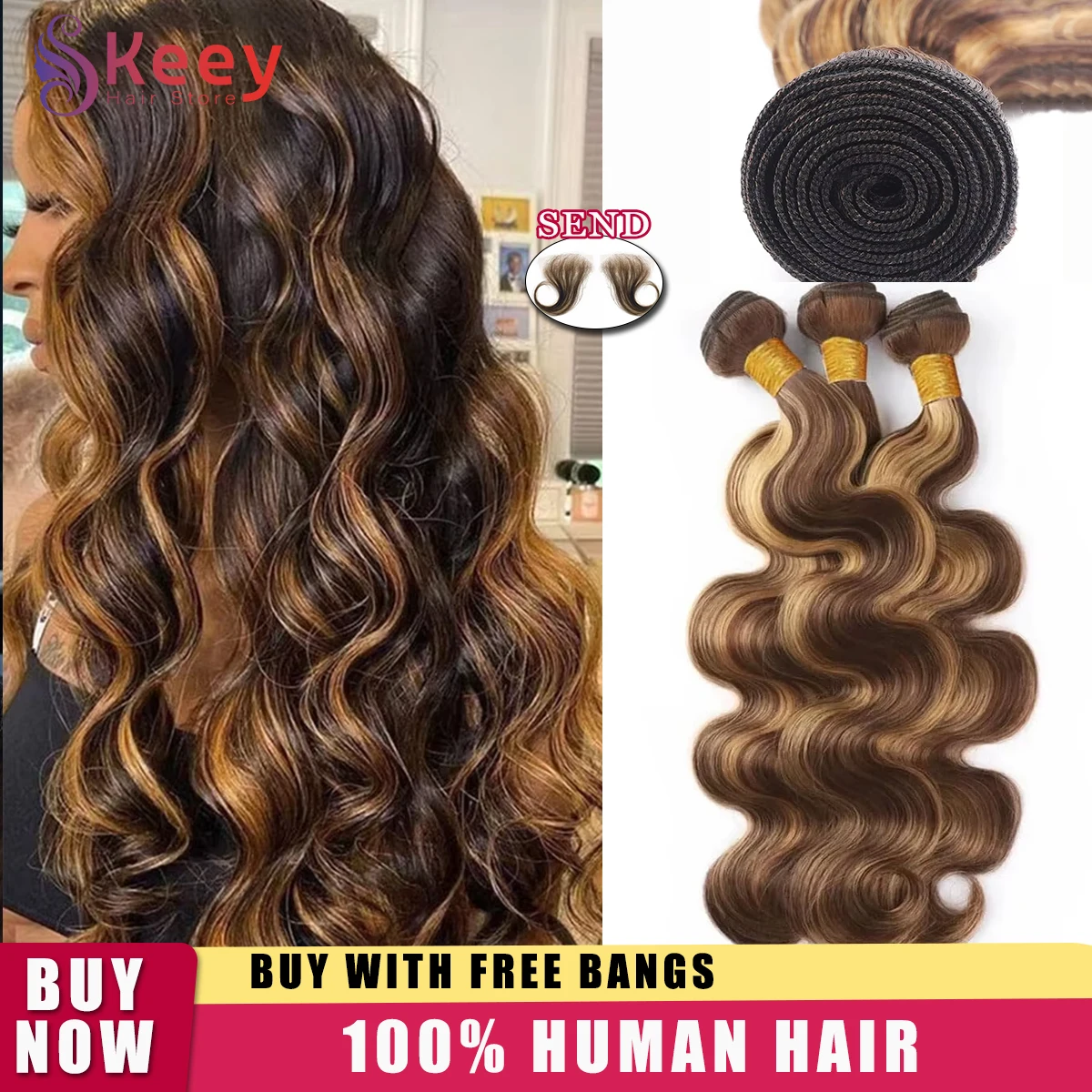 أومبير تسليط الضوء على الجسم موجة الشعر البشري حزم 26 28 30 بوصة تمديدات شعر ريمي 4/27 الشعر البشري الملون حزم الشعر البرازيلي