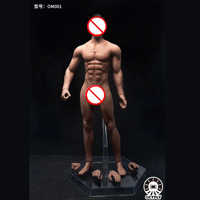 

OCTPLY OM001 1/6 Scale Super Flexible Seamless Realistic Muscle Toy Figures Model 12" Male Soldier Wheat Skin Body Dolls