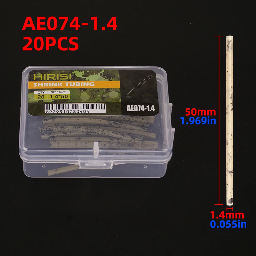 Hirisi AE074 20 Stuks Karpervissen Krimpkous 1.4mm 2.8mm 3mm Terminal Tackle Accessoire Grof Match Visuitrusting