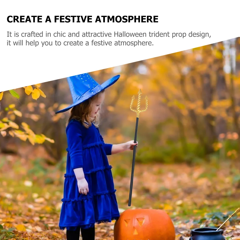 

2pcs Halloween Trident Plastic Imitation Tridents Lightweight For Cosplay Party Decor Photography Prop Festival Safe