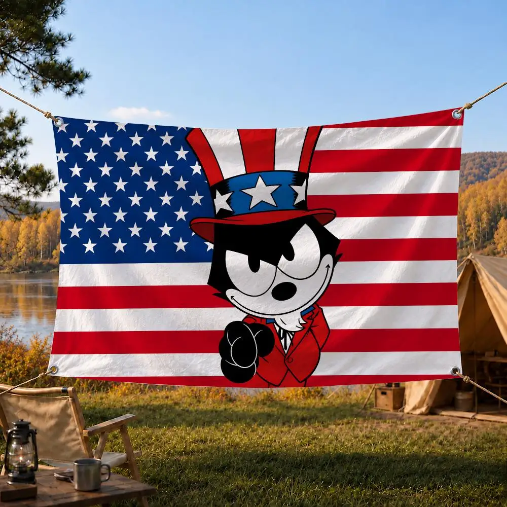 Felix the Cat Classic Retro Cartoon Flags Home Yard & Garden Decor Banner - Indoor Outdoor Wall Hanging Flag