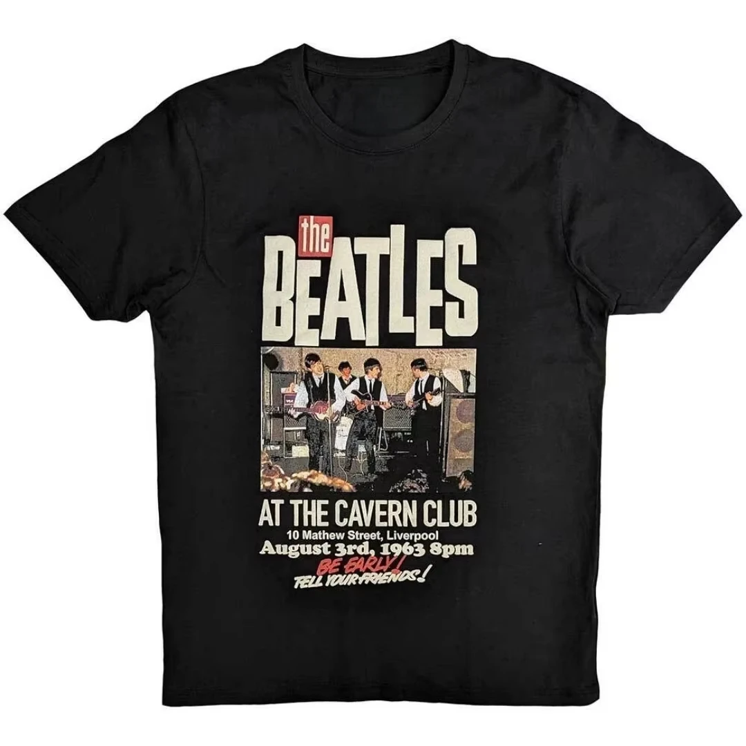 2026 The Beatles Cavern Pattern Printing Summer Fashion T-Shirt Men Women Cotton T-shirt Casual Street Classic Band T-shirt