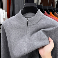 Light Luxury 2025 Knitted Cardigan Men's Winter New Trend Warm Sweater Jacket with Wool Sweater Zipper Sweatshirt