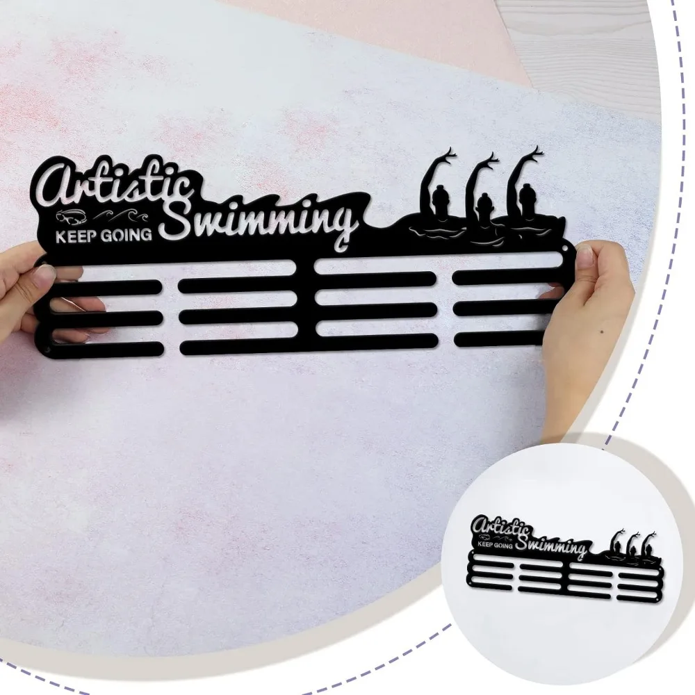 Artistic Swimming Medal Hanger Display Woman Water Ballet Sports Medal Display Rack for 60+ Medals Trophy Holder Awards Ribbon