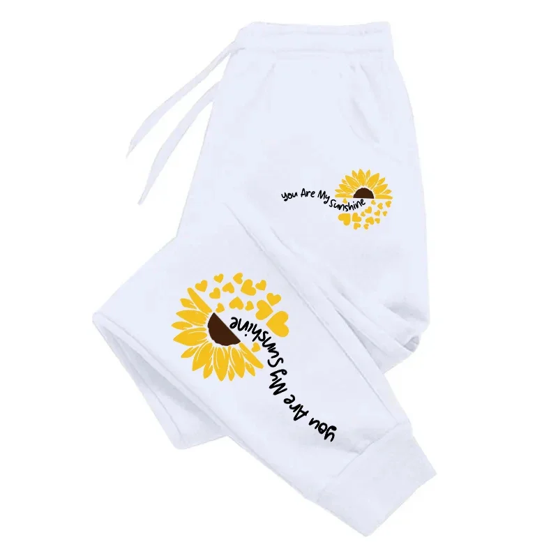 Pantaloni sportivi da donna Pantaloni casual con stampa girasole Pantaloni sportivi da jogging All'aperto Abbigliamento sportivo di moda Pantaloni di vendita calda per giovani Vitalità