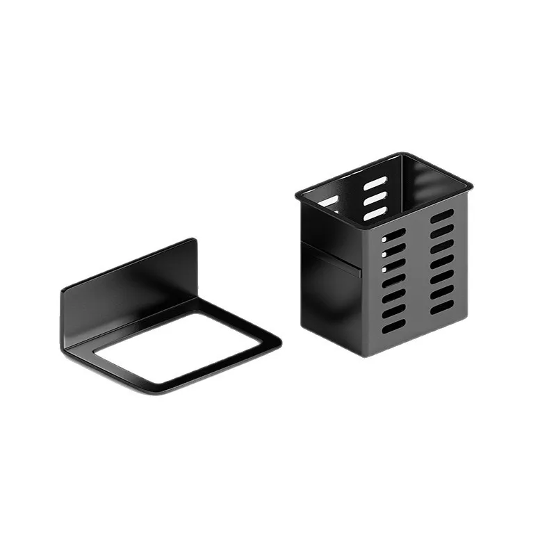 Wall-mounted Storage Rack Punch-free Draining Basket Storage Box Chopstick Cage Household Hanging Basket for Cosmetics image 6