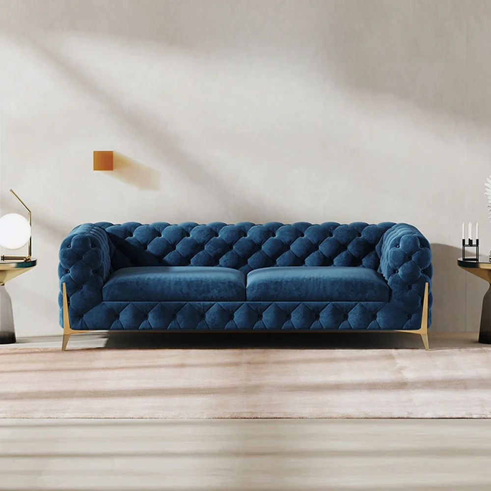 #Modern pink grey blue velvet fabrics chesterfield sofa couch legs living room sofas couches set furniture for office home
