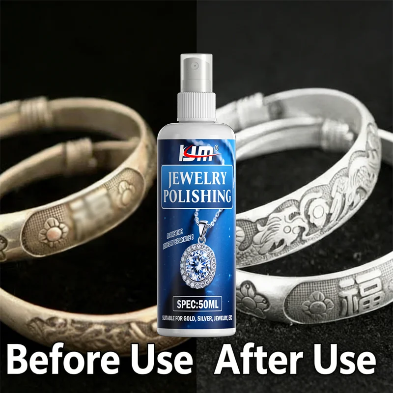 KJM All-in-One Non-Toxic Jewelry Cleaner Instant Shine Polishing Spray for Gold Silver Diamonds Watches - Jewelry Care Solution