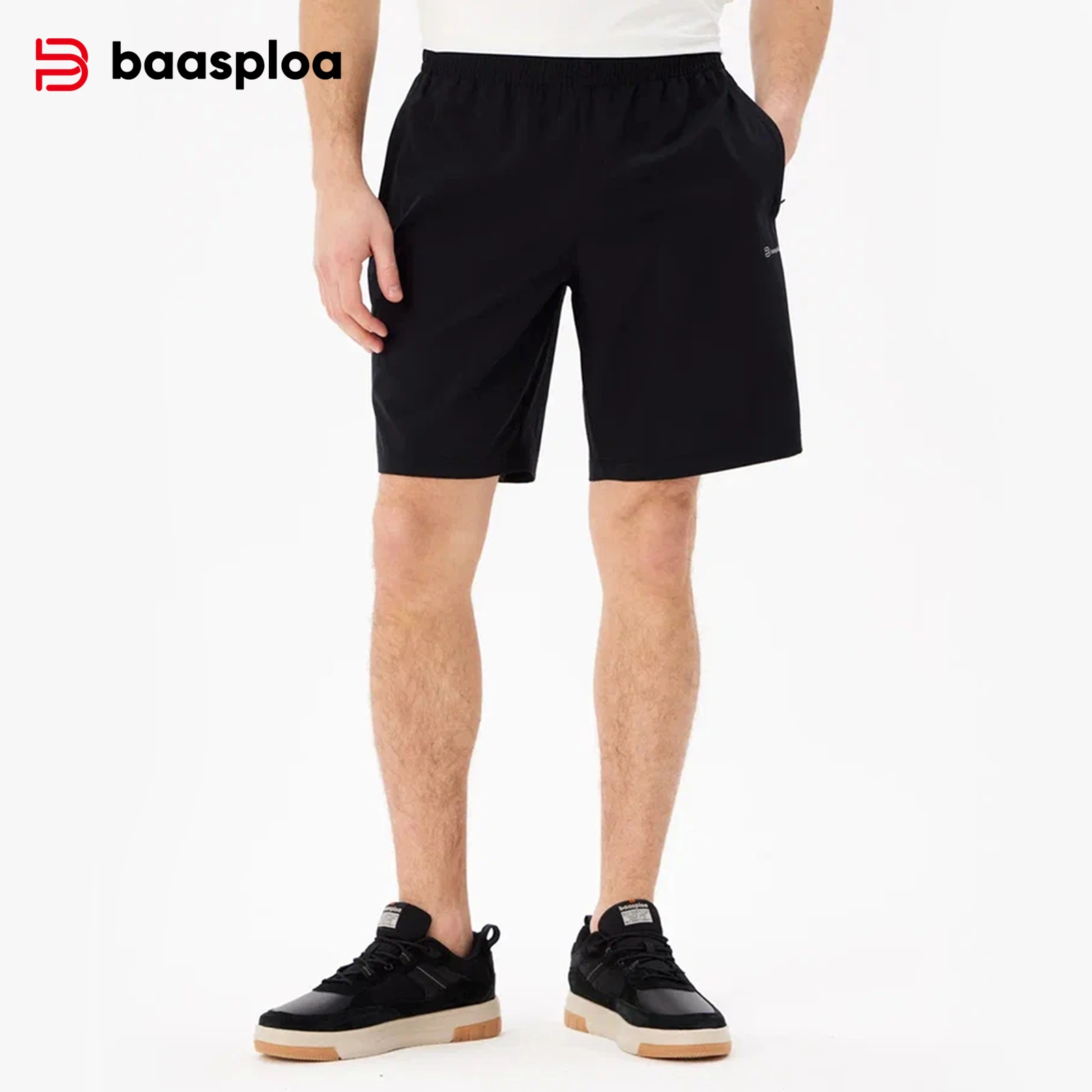 Baasploa-Short de sport respirant pour homme, short de sport d'été, short de jogging à séchage rapide pour homme, short élastique décontracté, cordon de proximité, mode, document solide